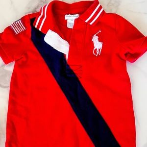 Red Ralph Lauren onesie one piece set size 18m